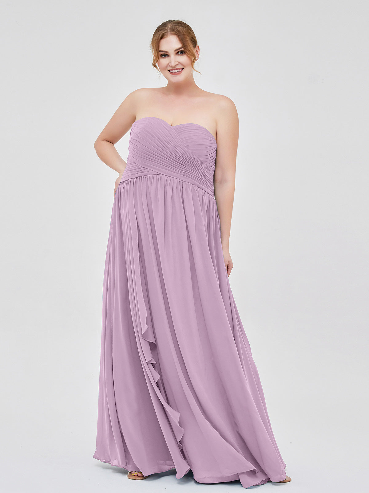 Short Halter Chiffon Bridesmaid Gown Wisteria Plus Size