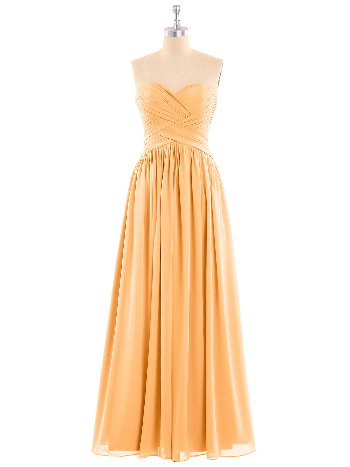 Short Chiffon Strapless Bridesmaid Gowns Tangerine Plus Size