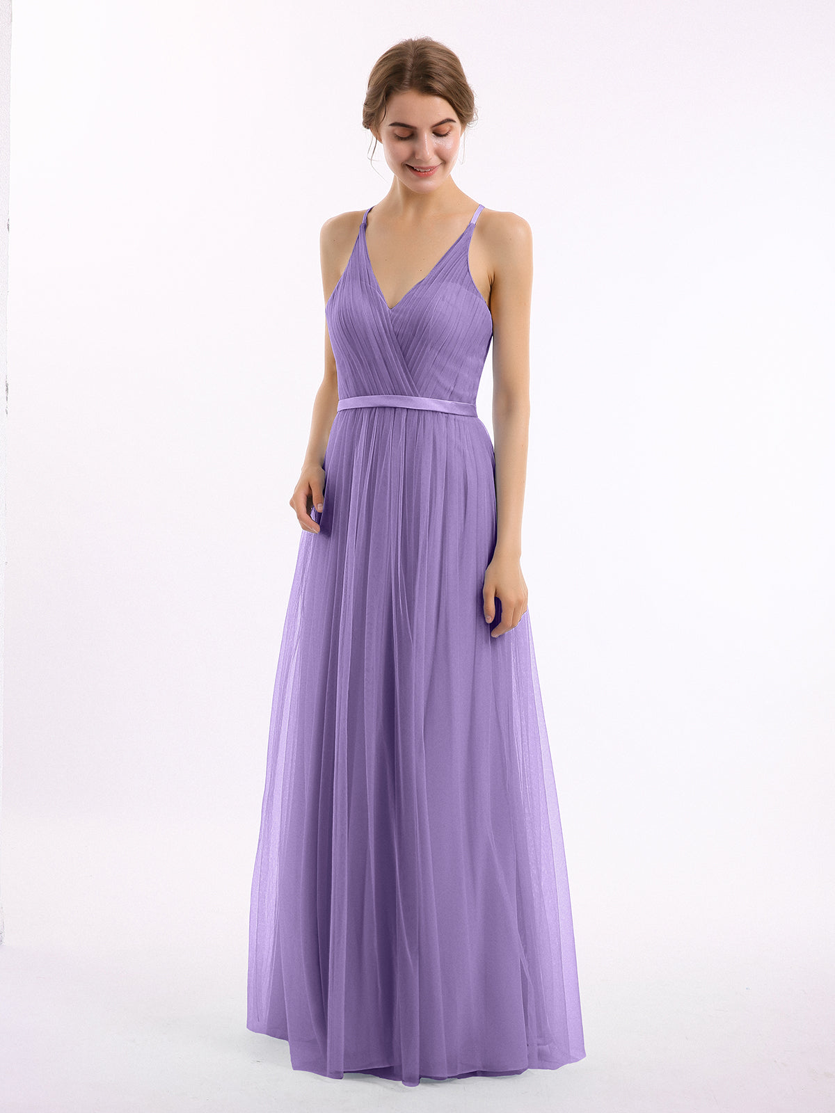 a line flowy midi dress Light Blue Flowy A-Line Gown