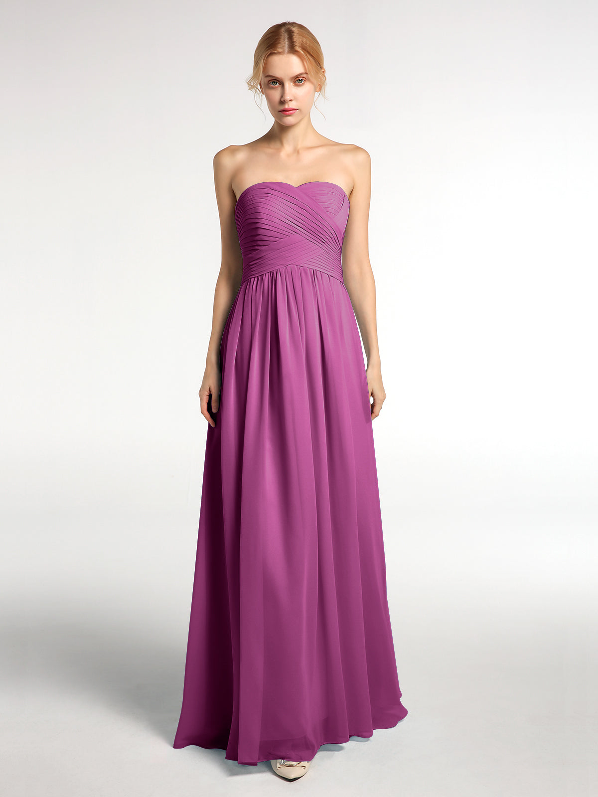 Long Chiffon Bridesmaid Dresses with Spaghetti Strap Orchid Plus Size