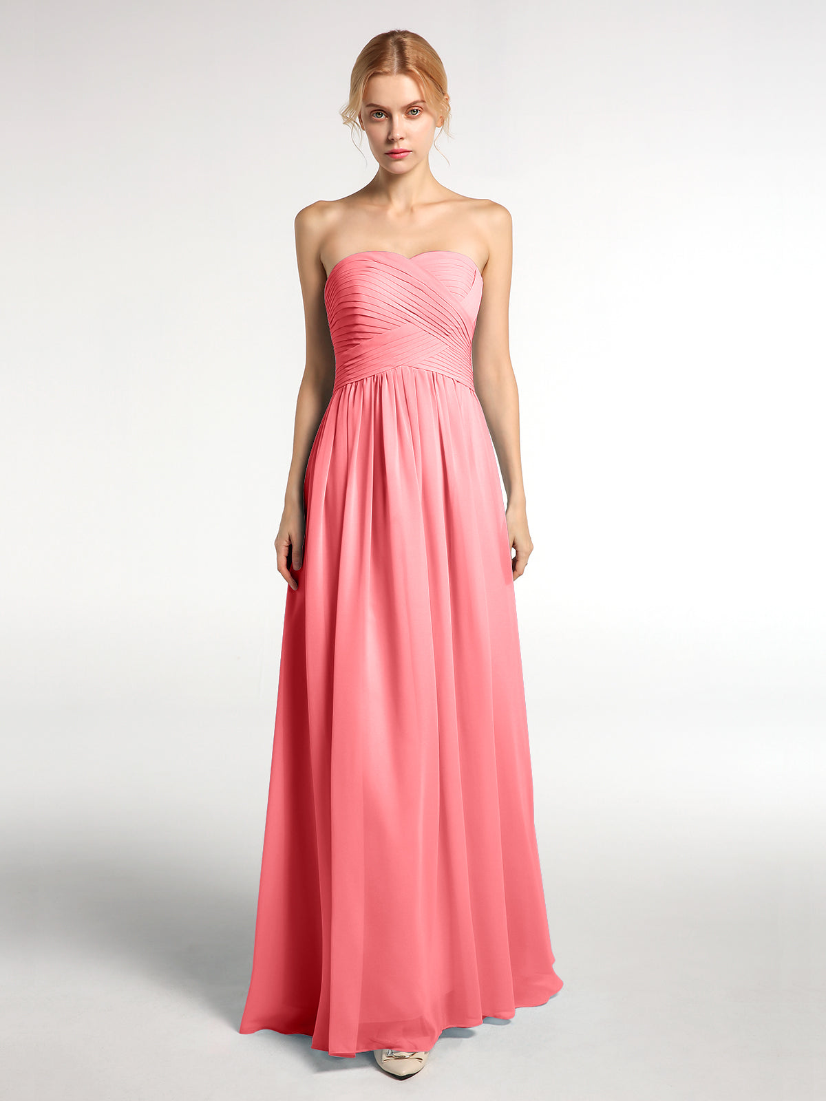 sachin and babi light blue dress Plus Size Long Bridesmaid Dresses Beaded Watermelon Red Wedding Party –  SheerGirl main image 1