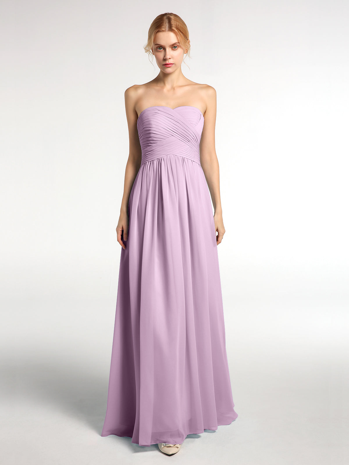 Sweetheart Neck Empire Short Chiffon Dresses Wisteria Plus Size