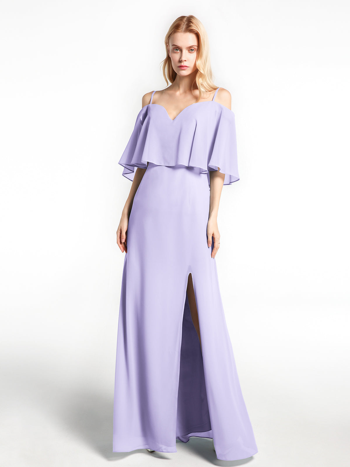 Black Cold Shoulder Overlay Maxi Dress