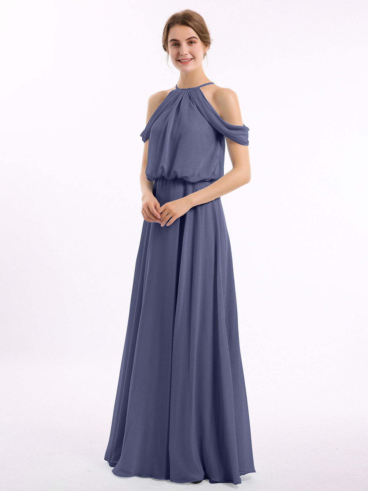 Sleeveless One Shoulder Tulle Pleated Dress Stormy Plus Size