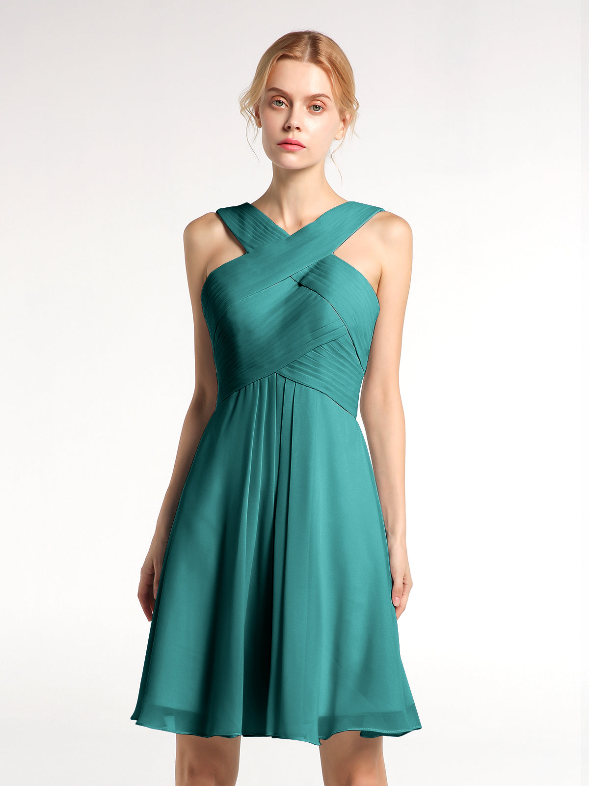 Deep Sweetheart Neck Empire Boho Dresses Peacock Plus Size