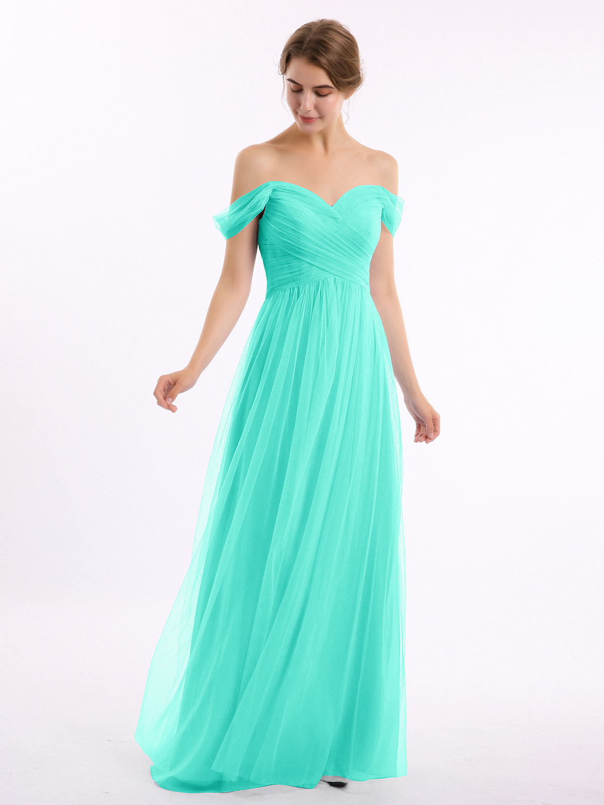 Long Tulle Dress with Convertible Back Design Spa