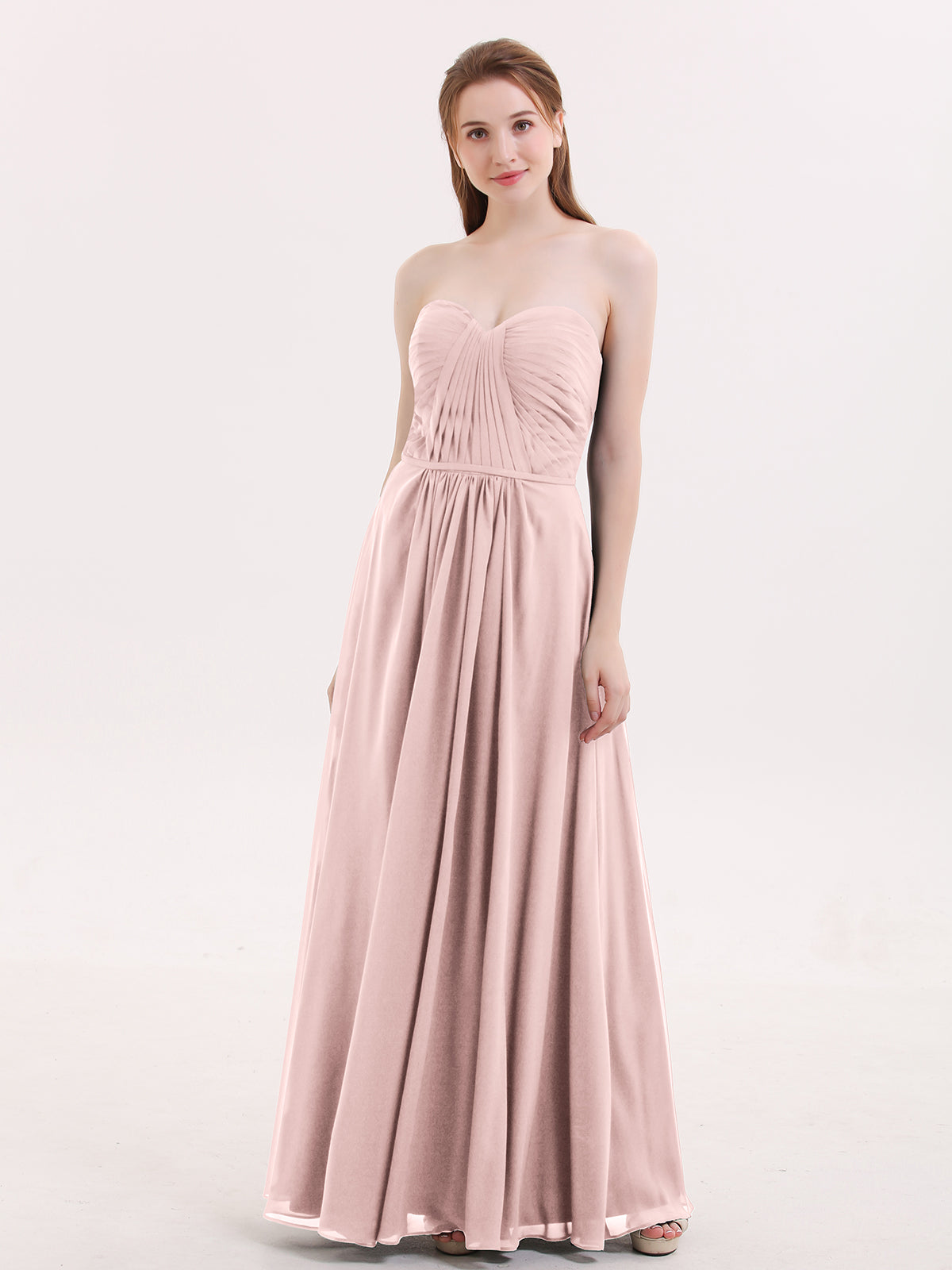 BABARONI Strapless Bridesmaid Dress with Sweetheart Neck Dusty Rose Plus size, Dusty Rose / US18