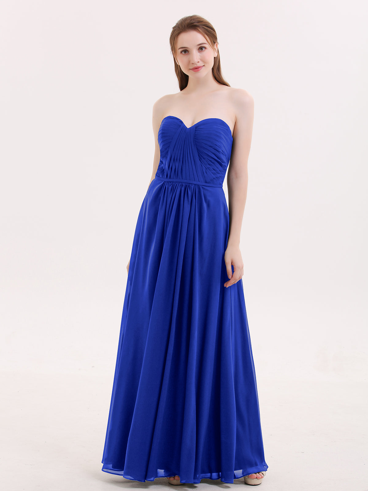 Spaghetti Strap Bridesmaid Dress with Pockets Royal Blue Plus Size