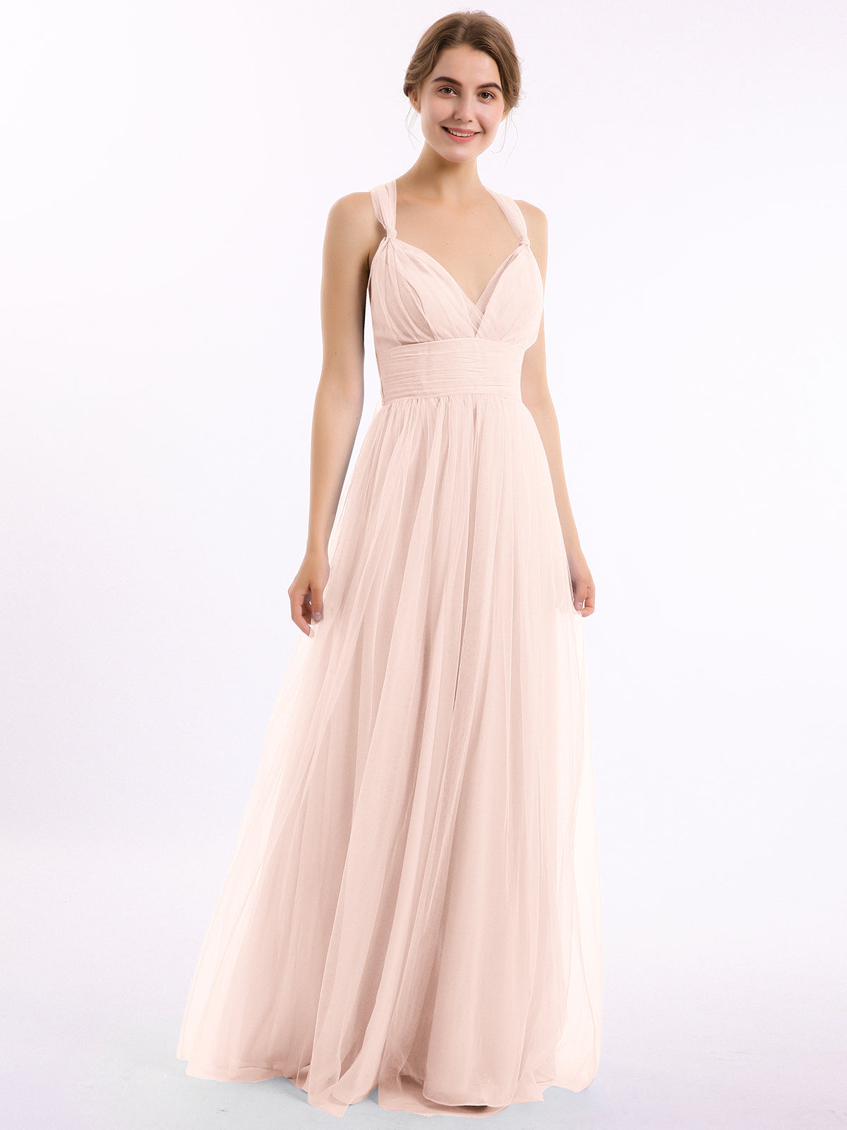 T-Back Multi Wear Convertible Bridesmaid Dresses Pearl Pink