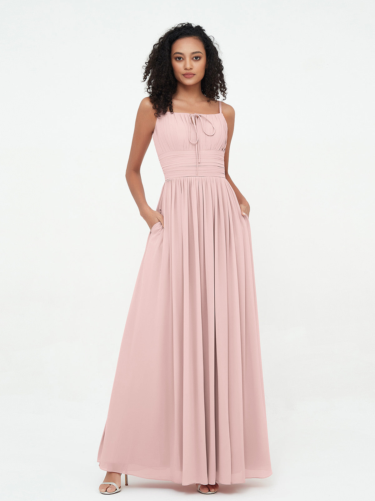 BABARONI Square Neck Chiffon Max Dresses with Pockets Dusty Rose Plus size, Dusty Rose / US18 BABARONI Square Neck Chiffon Max Dresses with Pockets Dusty Rose Plus size, Dusty Rose / US18