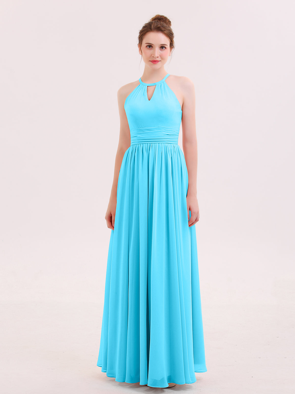 Off the Shoulder Long Chiffon Dresses Pool Plus Size