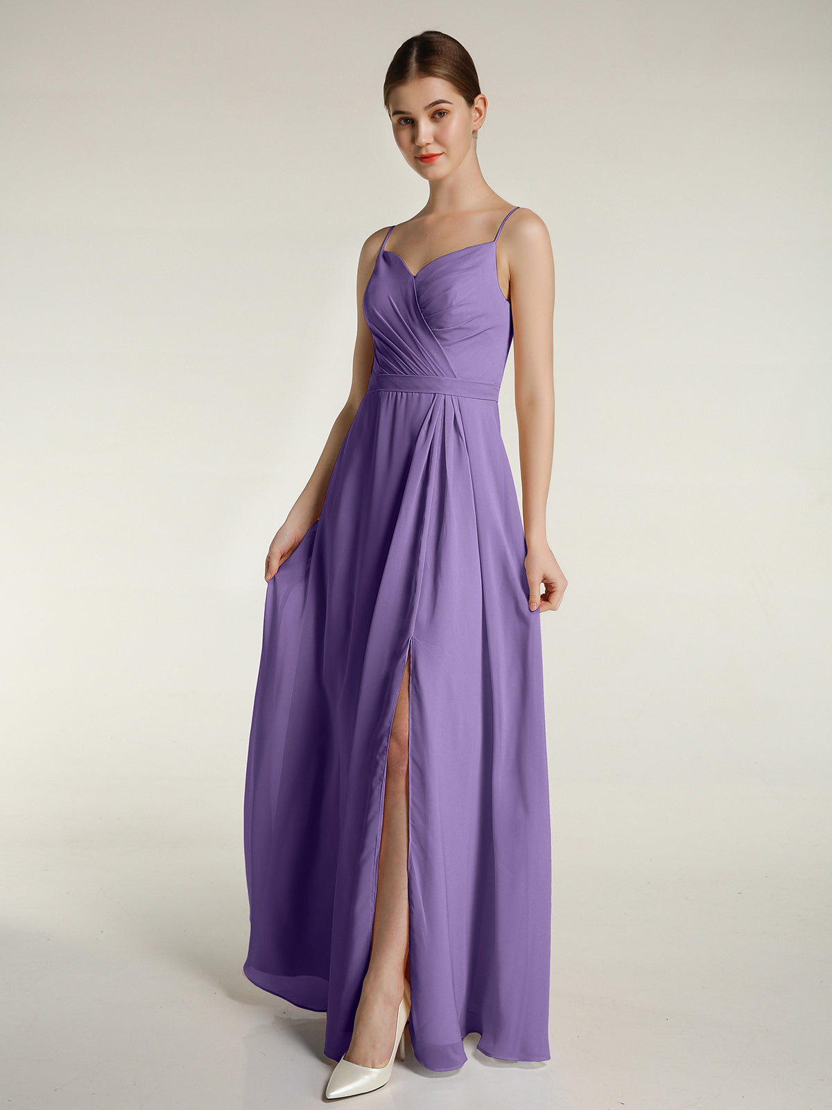 Long Chiffon Spaghetti Strap Dresses Tahiti Plus Size