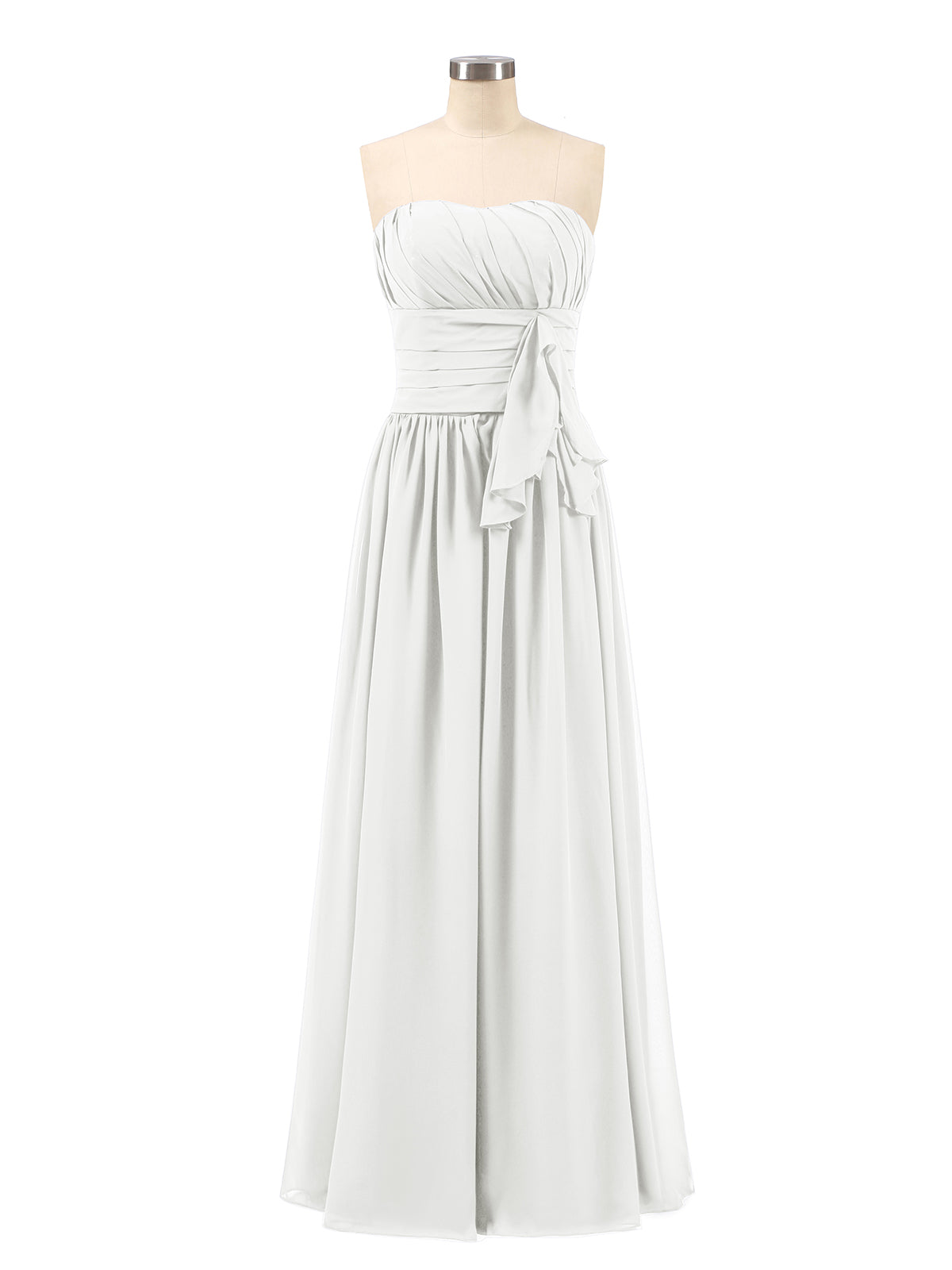 BABARONI Chiffon Ivory Bridesmaid Dresses Sweetheart Floor-length