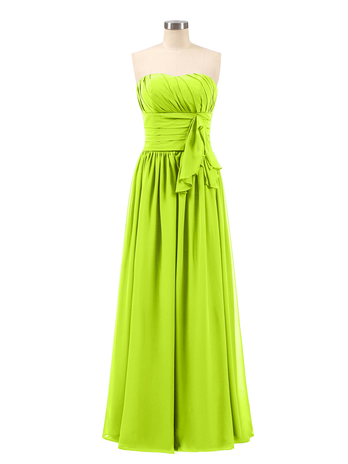 lime formal dress Ruffle peplum evening dress | 2111P4272 main image 1