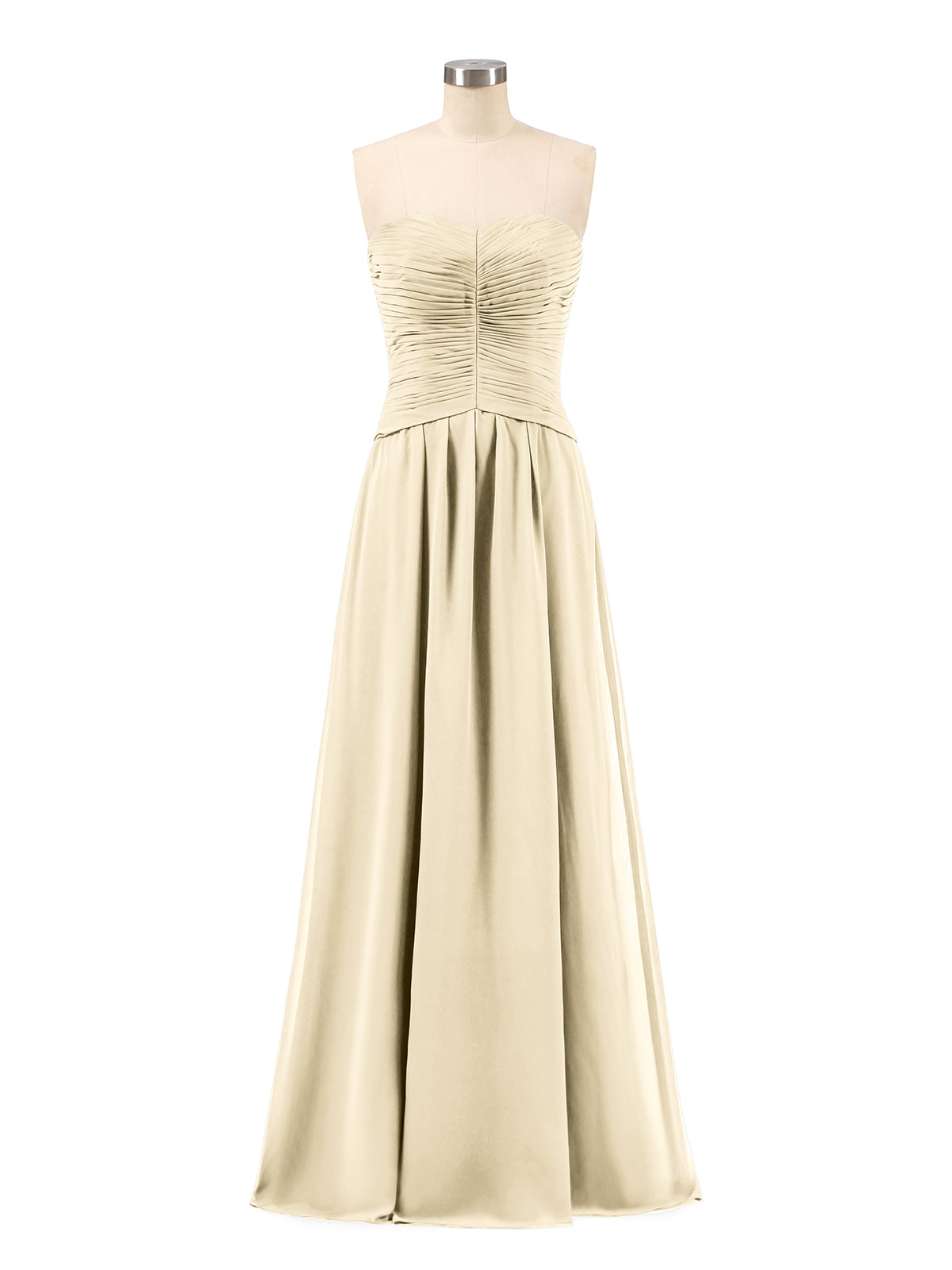 BABARONI Sweetheart Strapless Chiffon Bridesmaid Dress-Champagne, Champagne / US0
