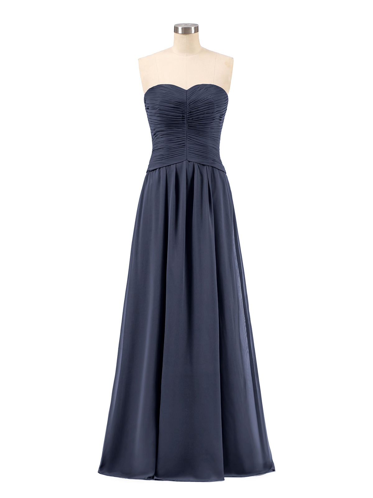 Strapless Chiffon Short Dresses with Bow Dark Navy Plus Size main image 1