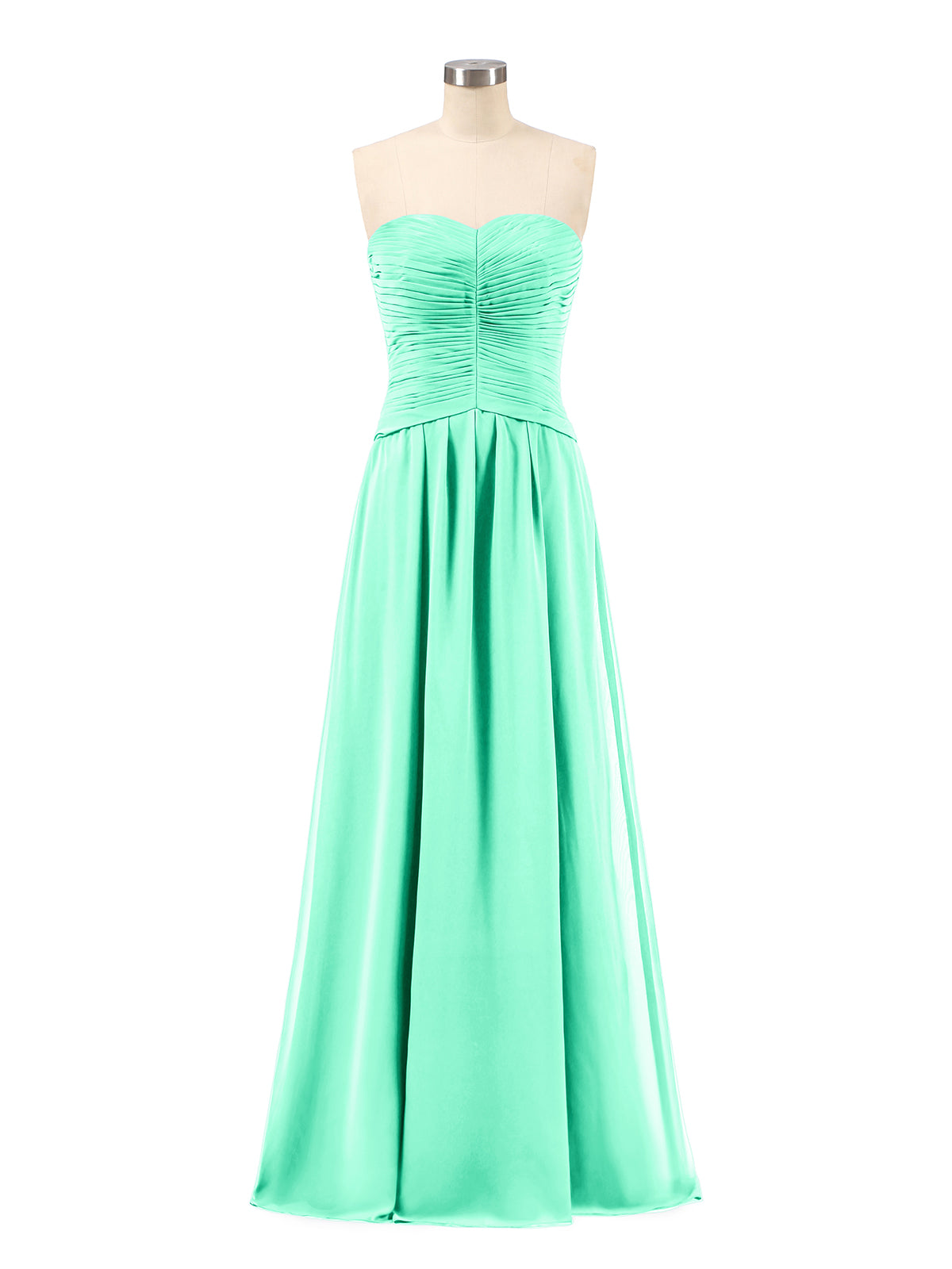Maxi Chiffon Bridesmaid Dresses with V Neck Turquoise main image 1