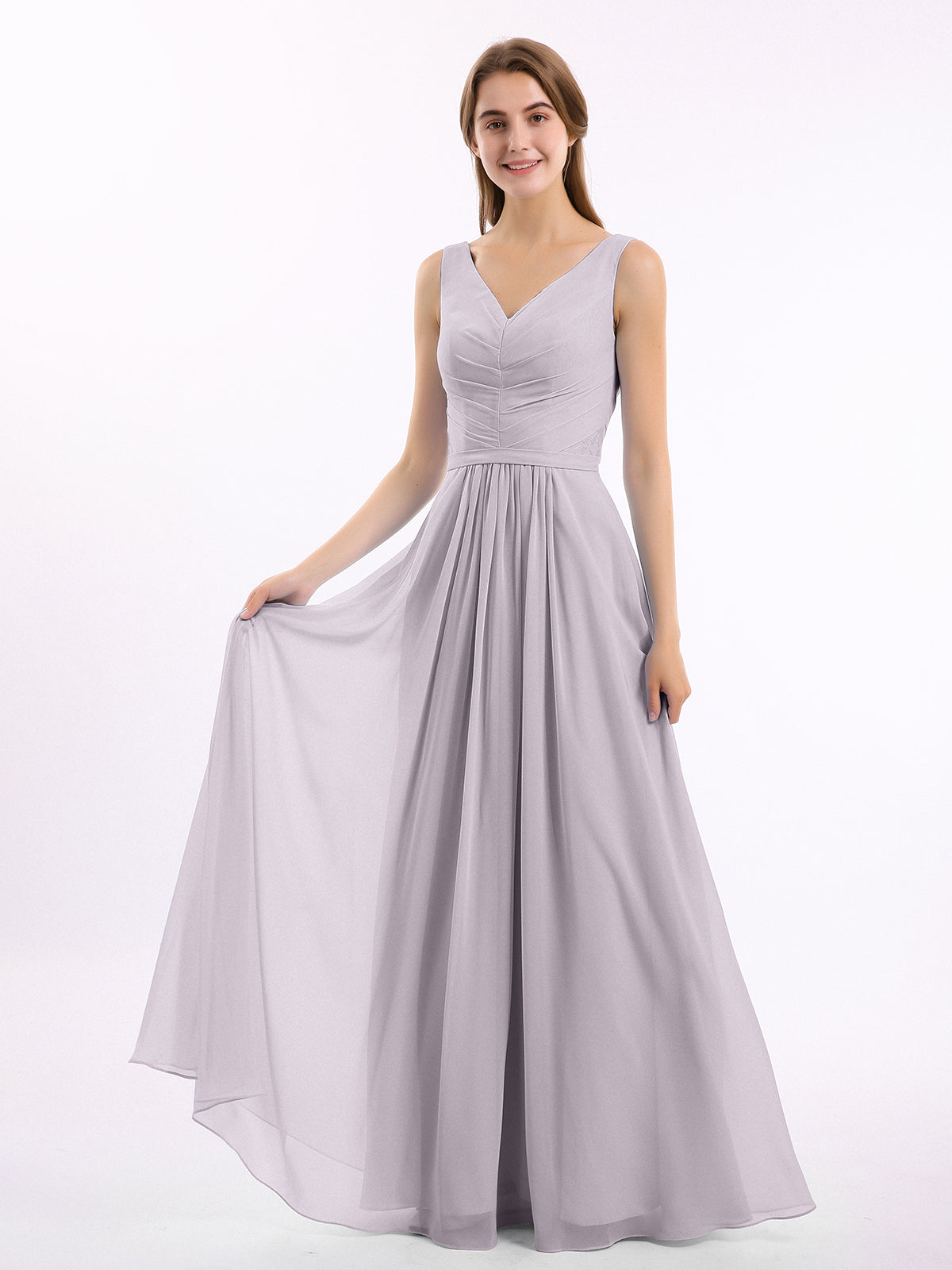 Full Length Chiffon Bridesmaid Dresses Dusk main image 1