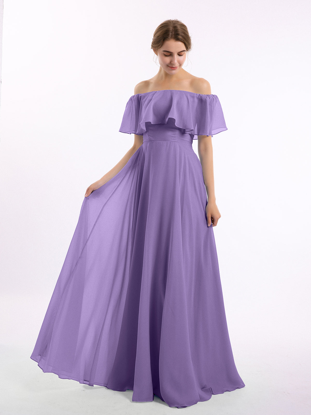 One Shoulder CASCADE SKIRT Chiffon Gowns Tahiti Plus Size