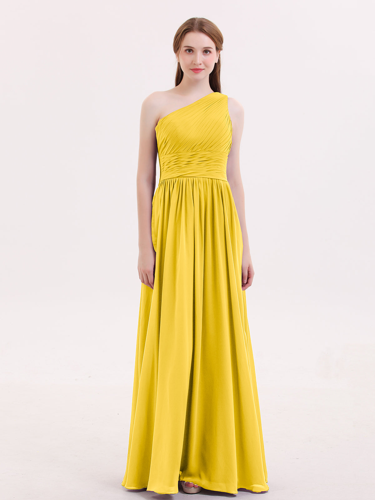 Long Chiffon Dresses with FLOWERS Marigold
