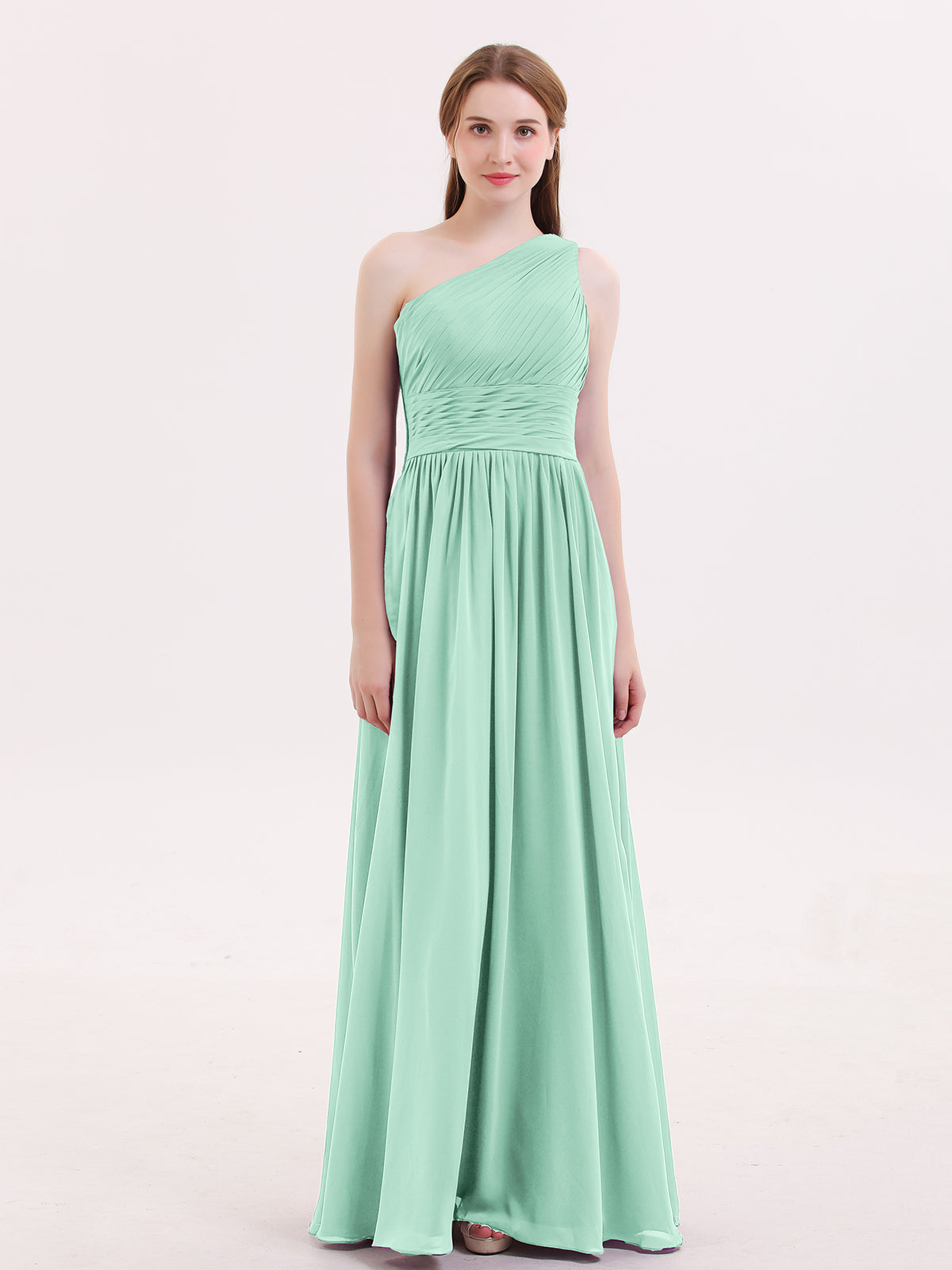 One-Shoulder Multi Wear Convertible Bridesmaid Dresses Mint Green