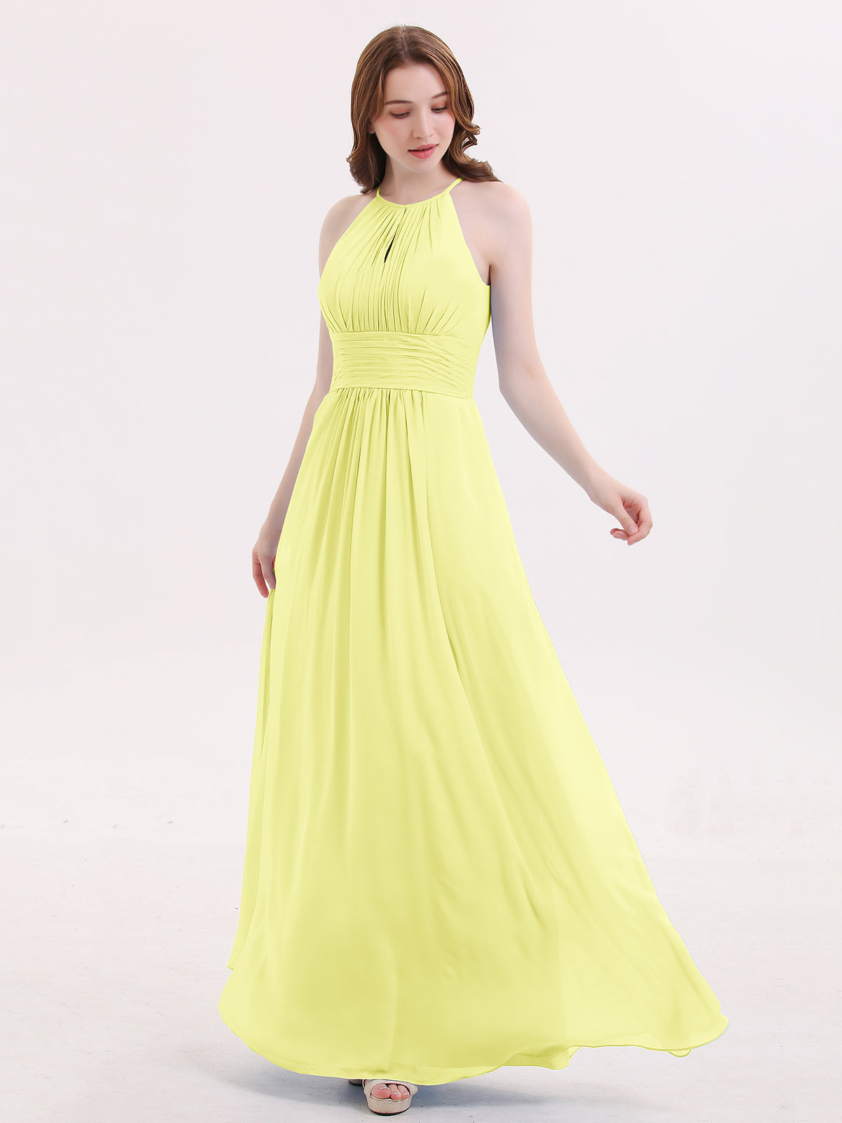Empire Long Chiffon Dresses with Sweethart Daffodil Plus Size