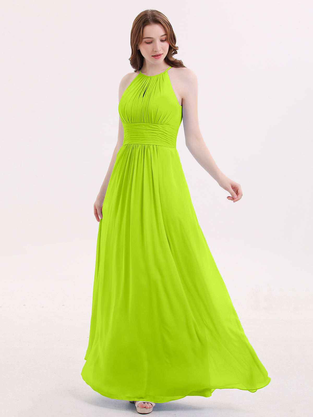 green emerald velvet dress Kelly Green Halter Neck Contrast Striped Maxi Dress