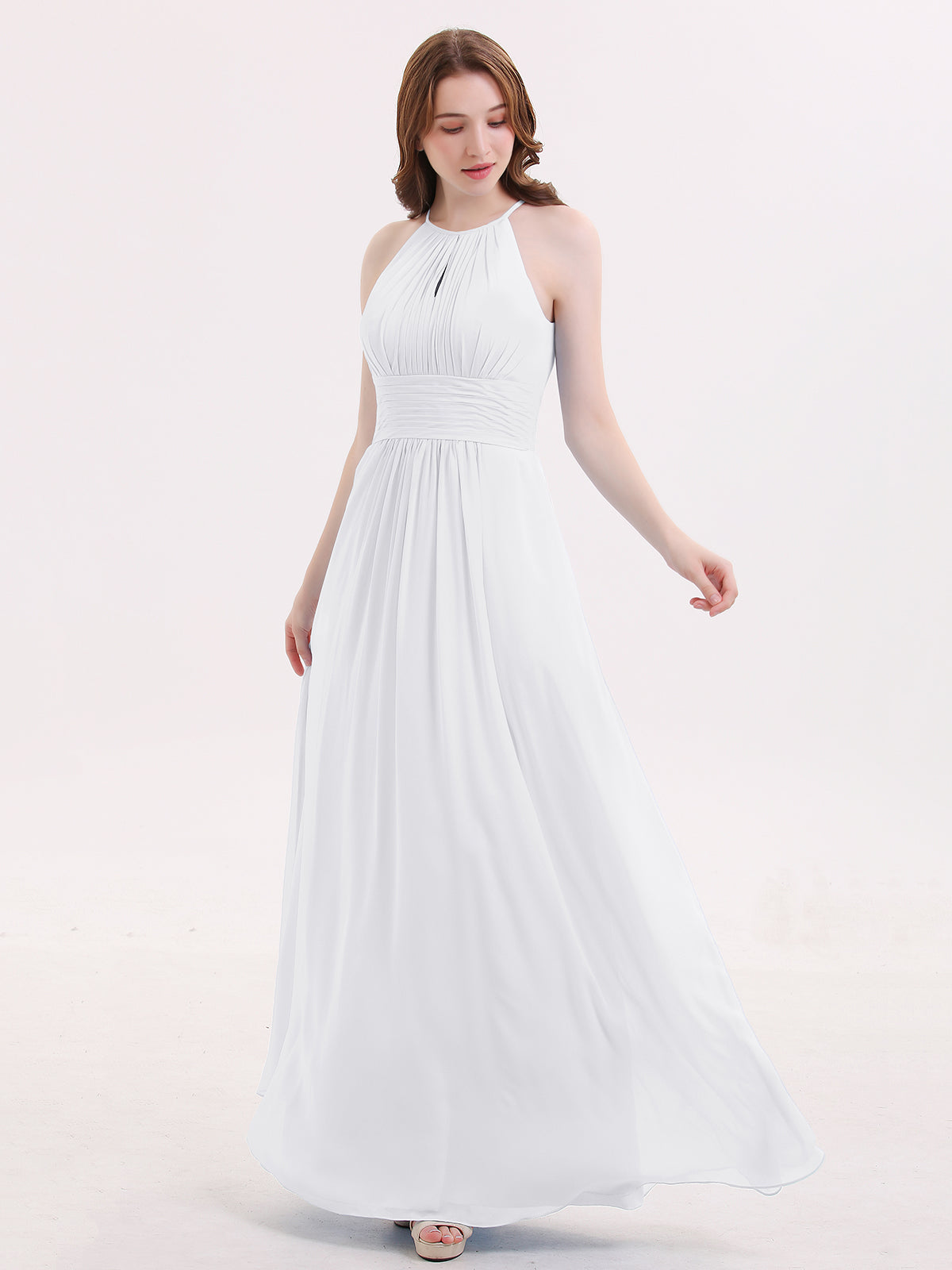 Barbara Bologna BB Ly Dress White Halter Draped