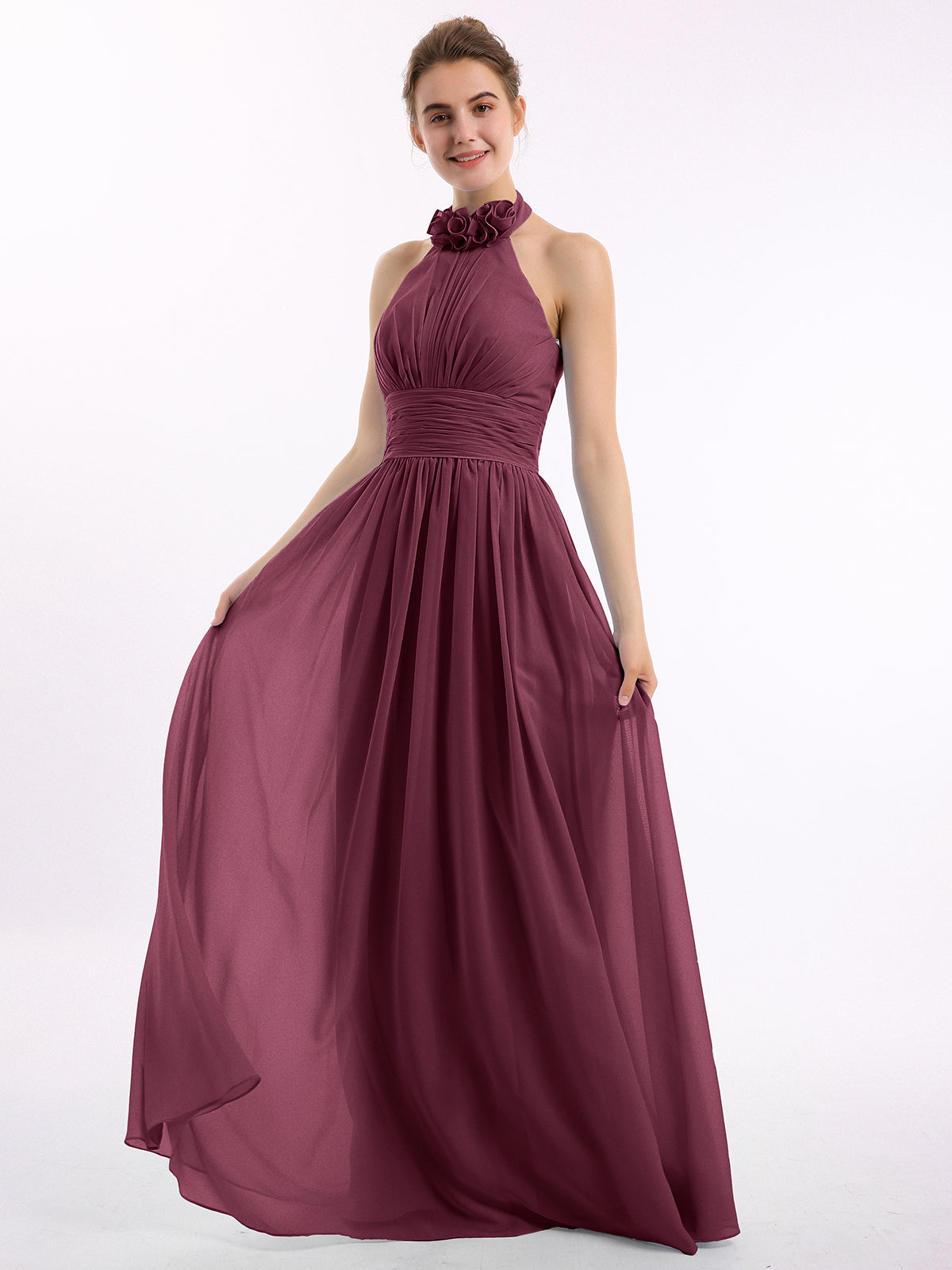 Full Length Chiffon Halter Dresses Stormy Plus Size main image 0