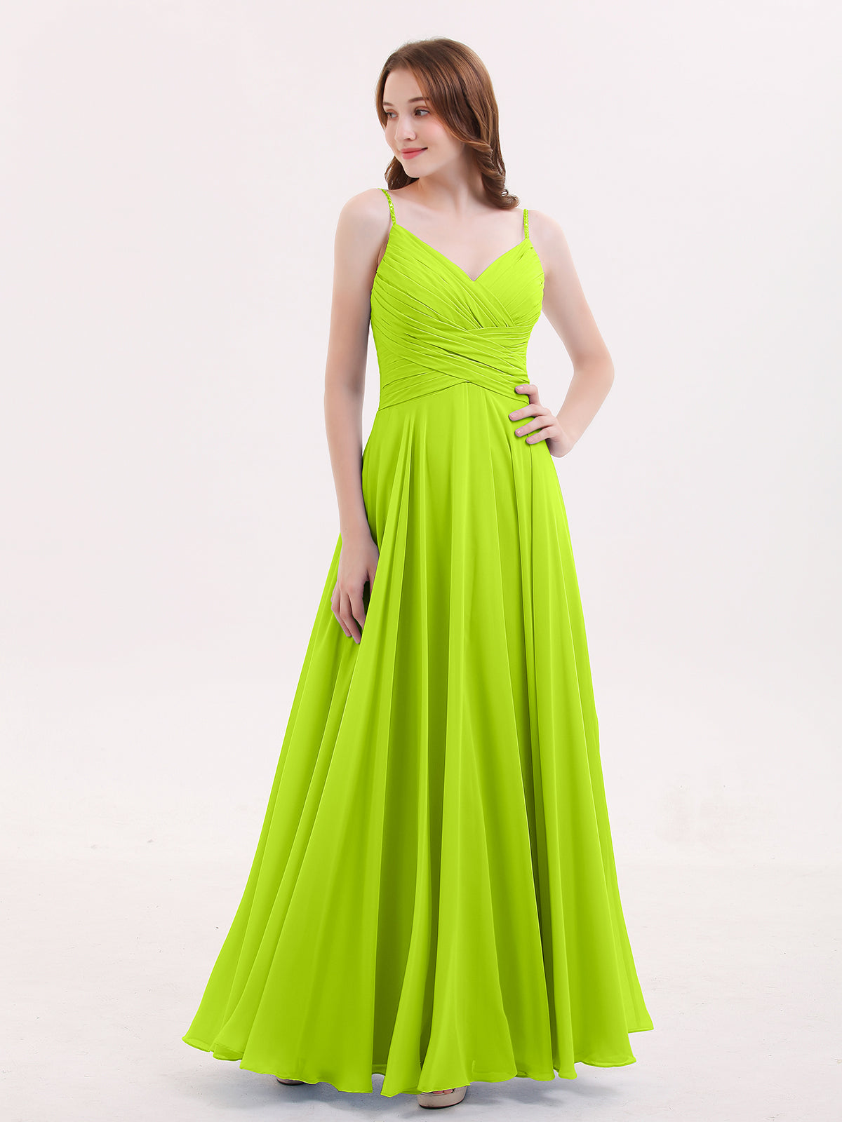Spaghetti Strap Chiffon Dresses Lemon Plus Size