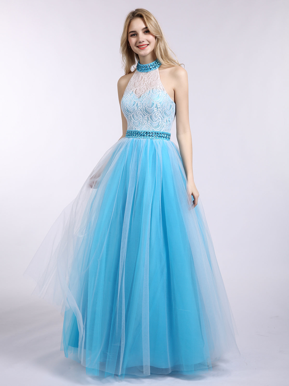 Full Length Chiffon Halter Dresses Regency Plus Size