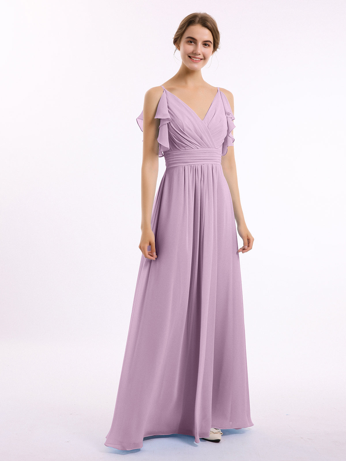 Criss-Cross Open Back Gown with Spaghetti Strap Wisteria main image 0