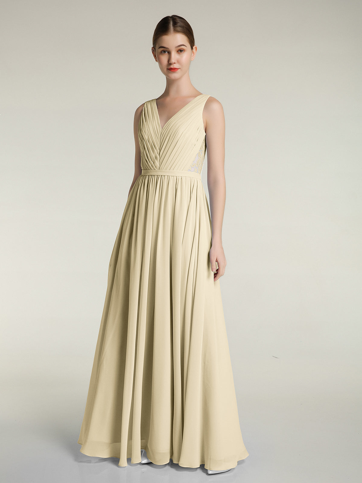 Chiffon and Lace Short Dress with Open Back Sage Plus Size main image 1