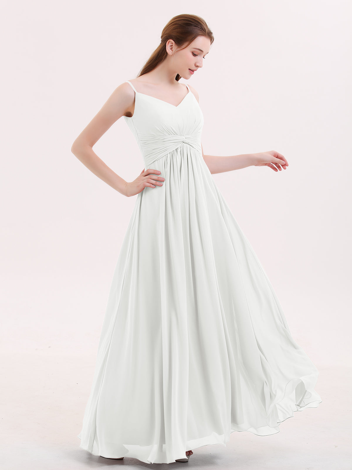 BABARONI Empire Bridesmaid Gown with Spaghetti Strap-Ivory, Ivory / US0 BABARONI Empire Bridesmaid Gown with Spaghetti Strap-Ivory, Ivory / US0
