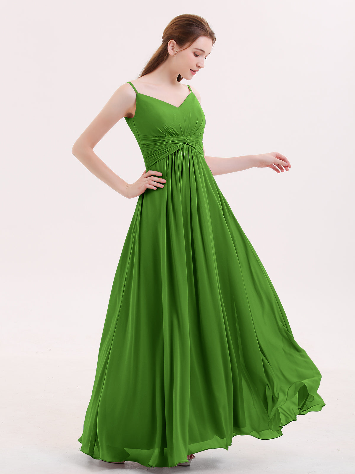 BABARONI Empire Bridesmaid Gown with Spaghetti Strap-Moss Plus Size, Moss / US18 BABARONI Empire Bridesmaid Gown with Spaghetti Strap-Moss Plus Size, Moss / US18