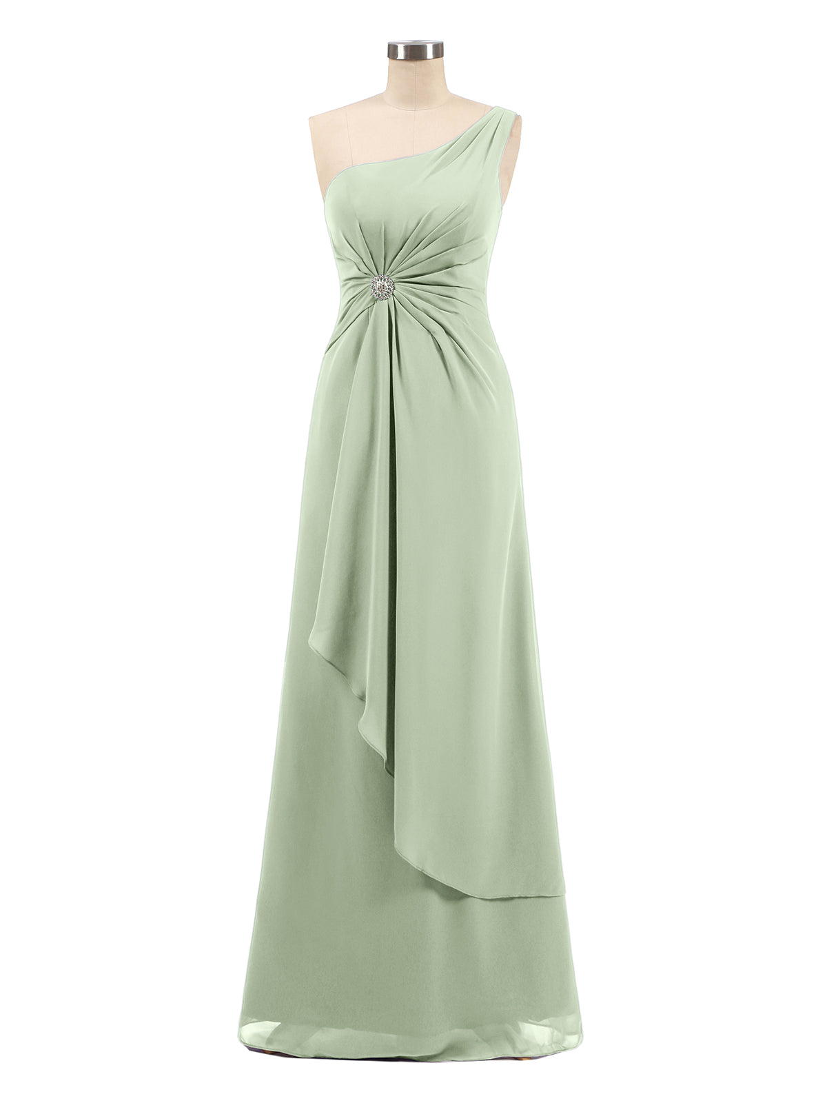 white christmas dresses Sheath / Column Bridesmaid Dress One Shoulder Sleeveless Elegant Long – BL  Dress