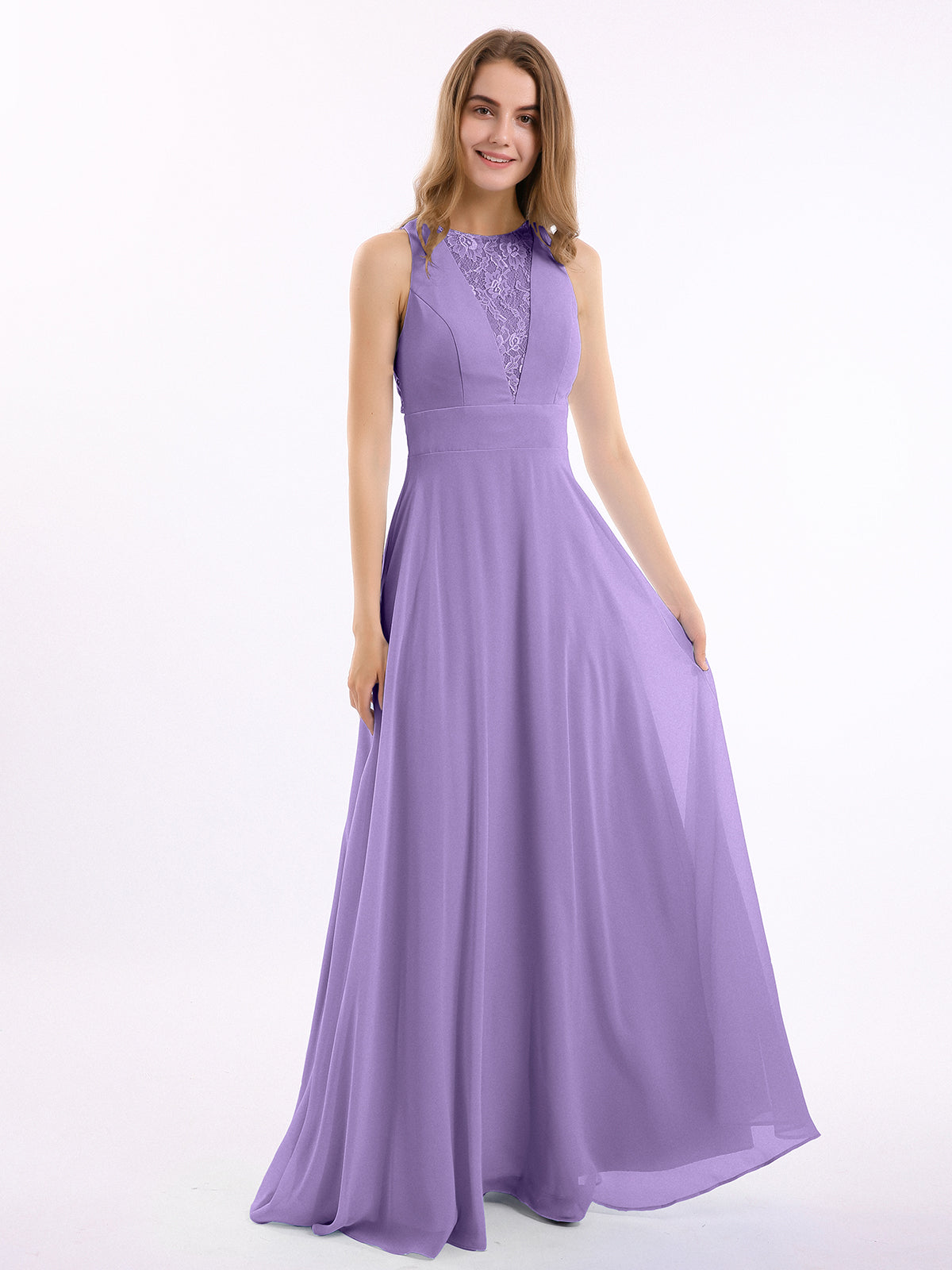 BABARONI Lace Deep V-neck and Back Chiffon Long Dresses-Tahiti, Tahiti / US0 BABARONI Lace Deep V-neck and Back Chiffon Long Dresses-Tahiti, Tahiti / US0