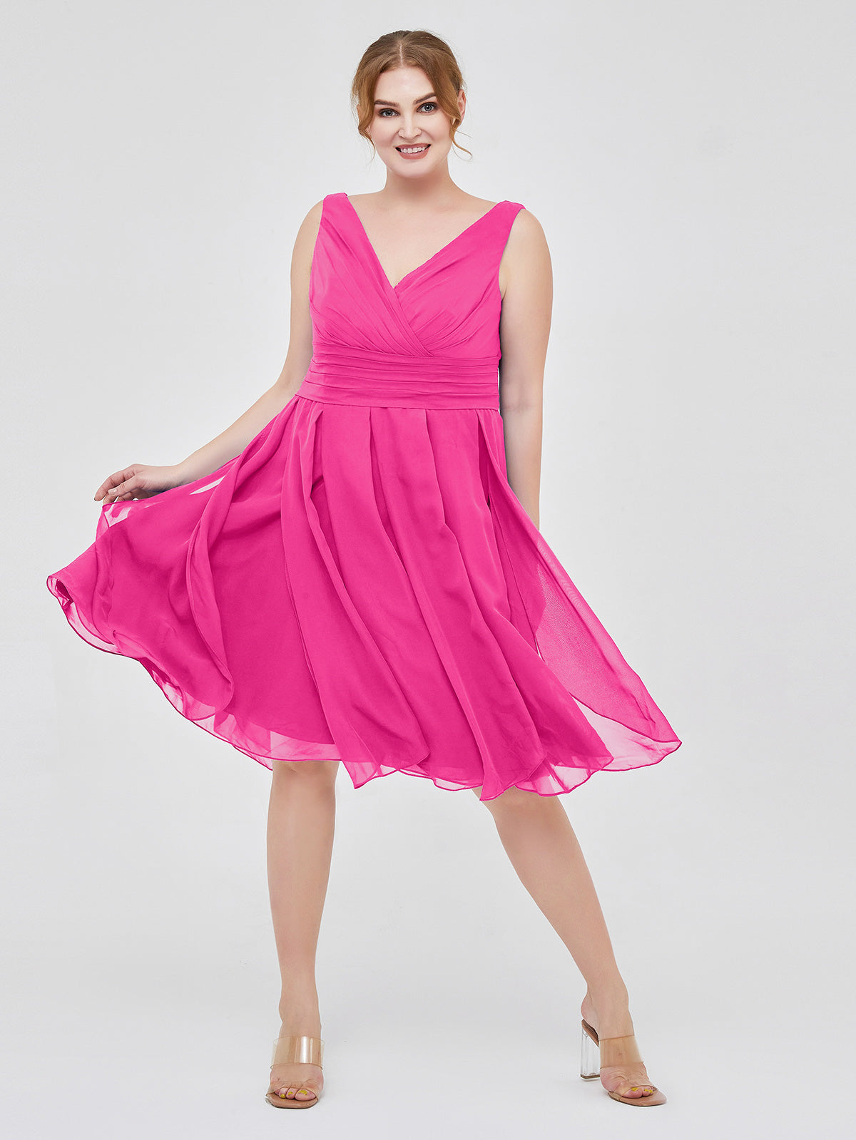 blue dress for baby girl Fuchsia Satin Strapless Prom Dresses Pleated Crossed Bodice Formal Gown 24431 Custom Colors / 24W main image 0