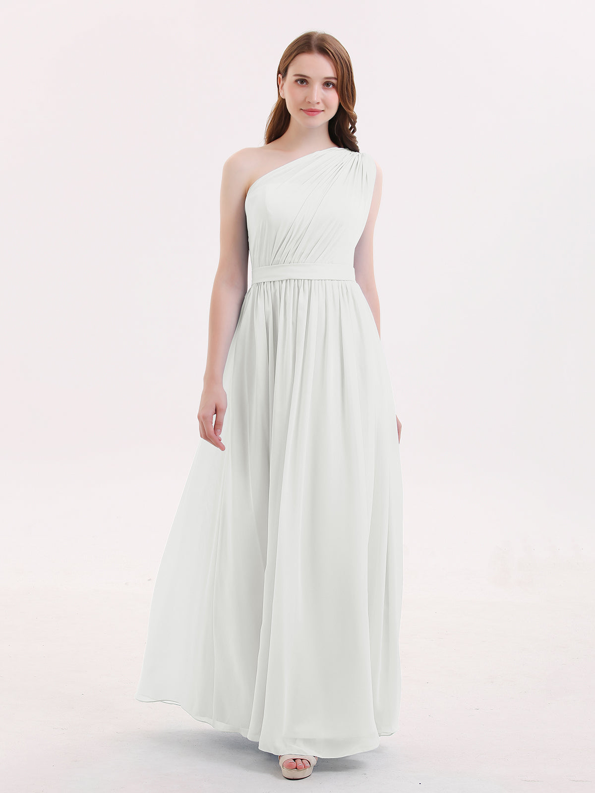 White Grecian One Shoulder Dress