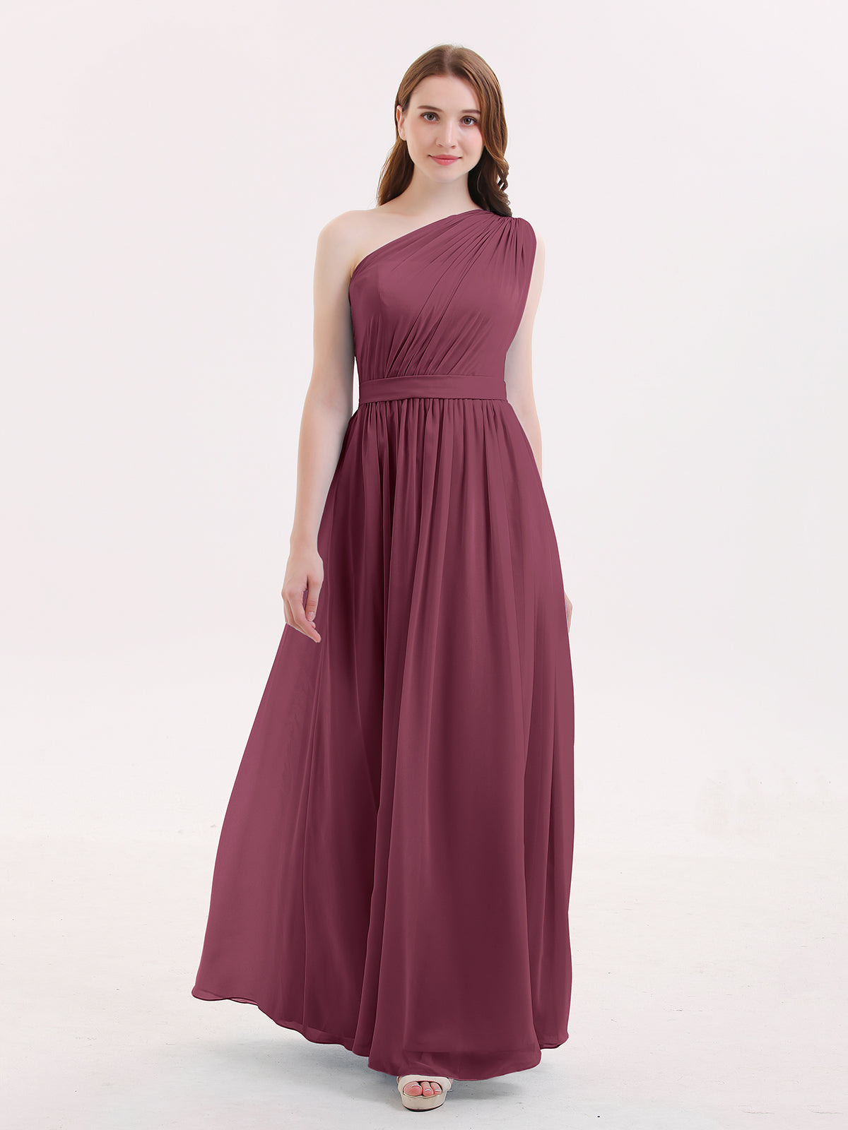 Halter Maxi Chiffon Dress For BRIDESMAIDS Mulberry