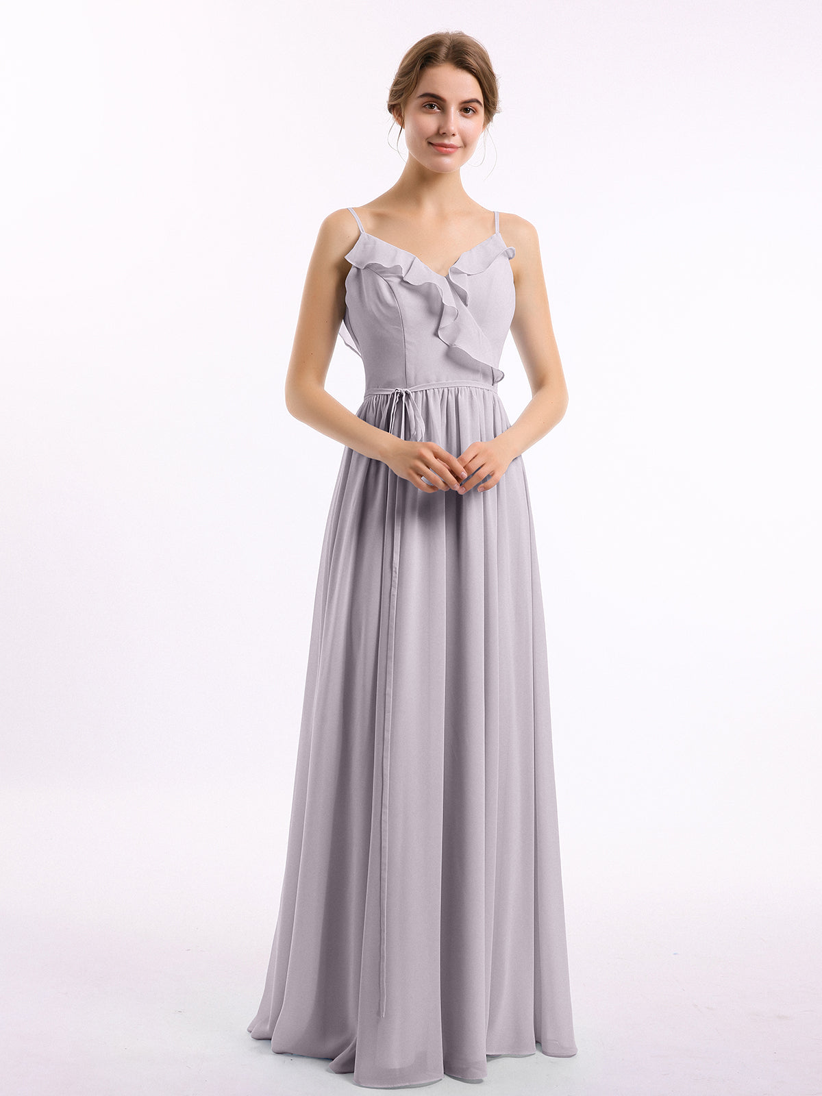 Spaghetti Strap Chiffon Dresses Dusk Plus Size