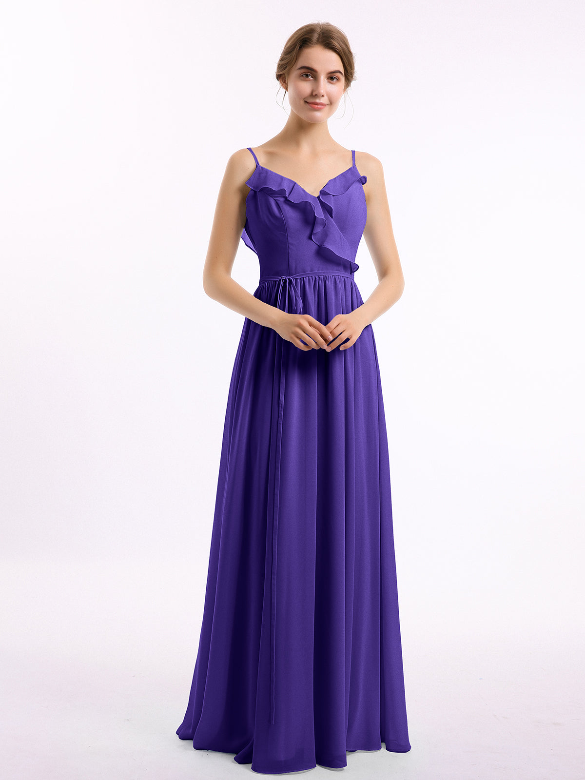 Spaghetti Straps Scoop Chiffon Junior Bridesmaid Dress Regency