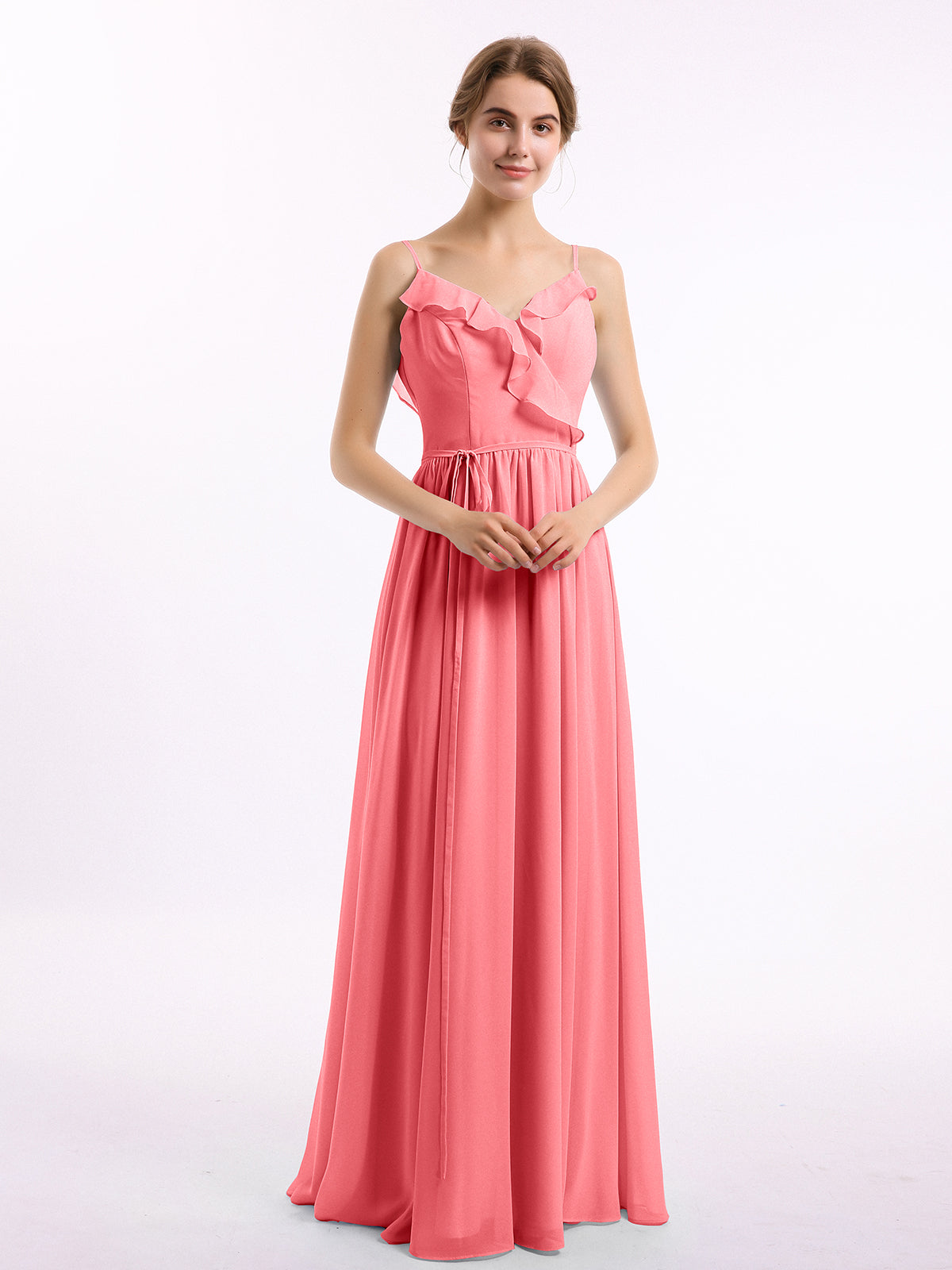 watermelon red bridesmaid dresses Watermelon One Shoulder Sheath/Column Wedding Guest Dress main image 0