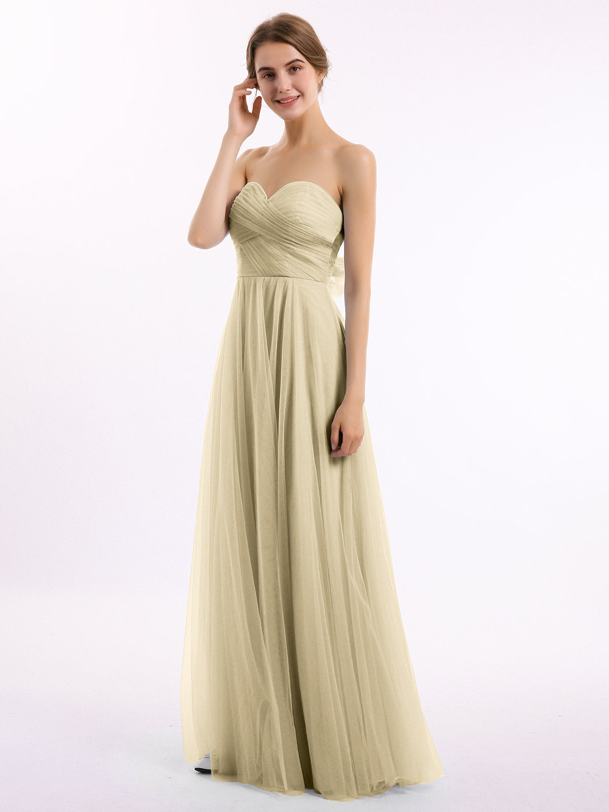Chiffon Strapless Dresses with Sweetheart Tangerine Plus Size main image 1
