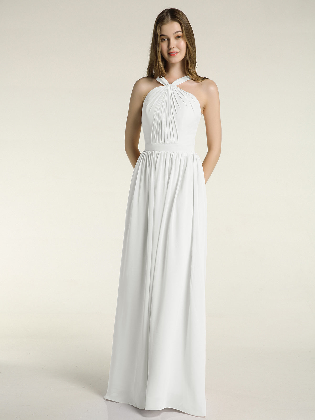 slim fit dress slacks Oh Polly Mei Split Halterneck Maxi Dress in Matcha Green main image 1