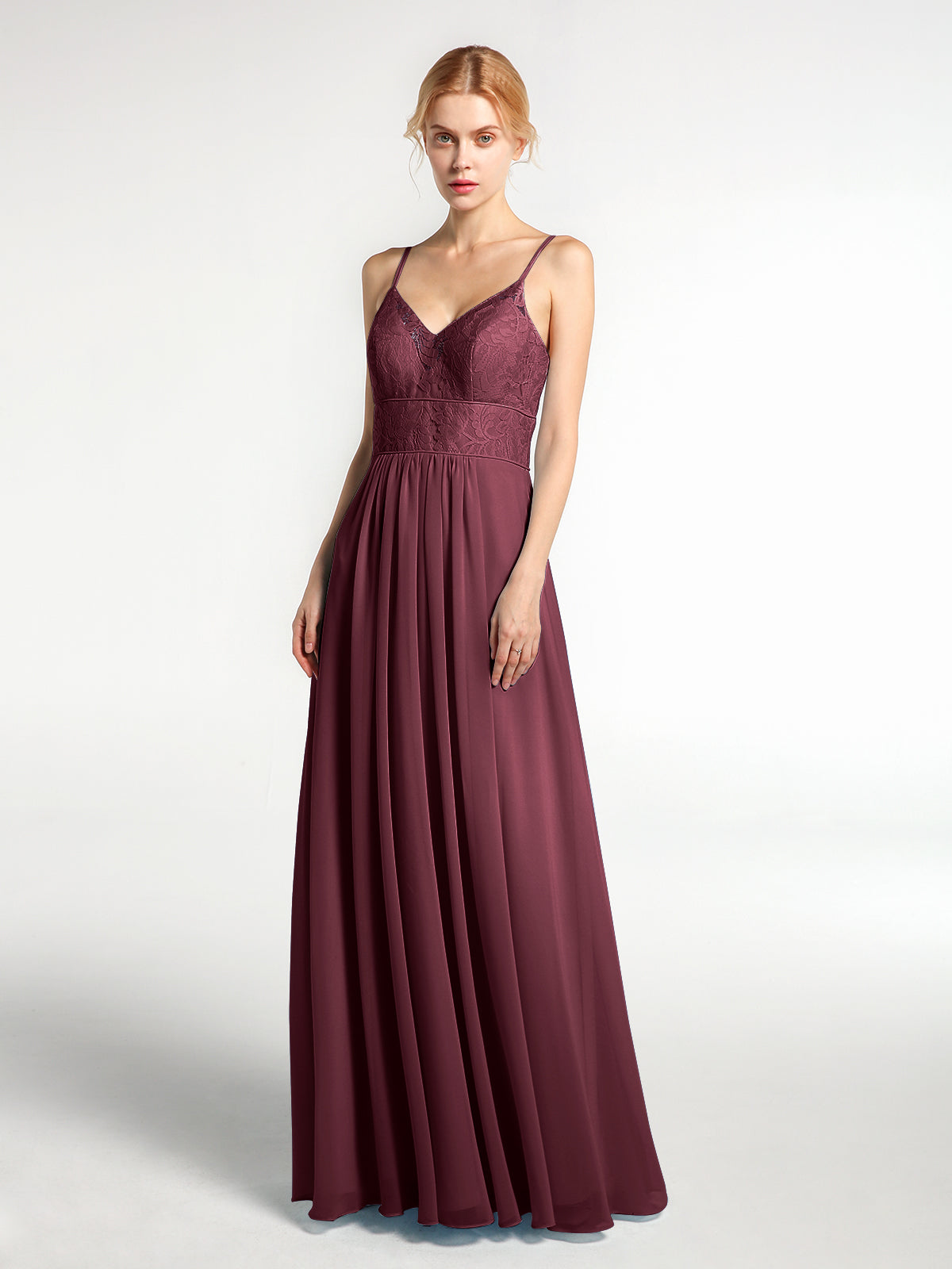 Spaghetti Strap Chiffon Dresses with Bow Coral Plus Size main image 1