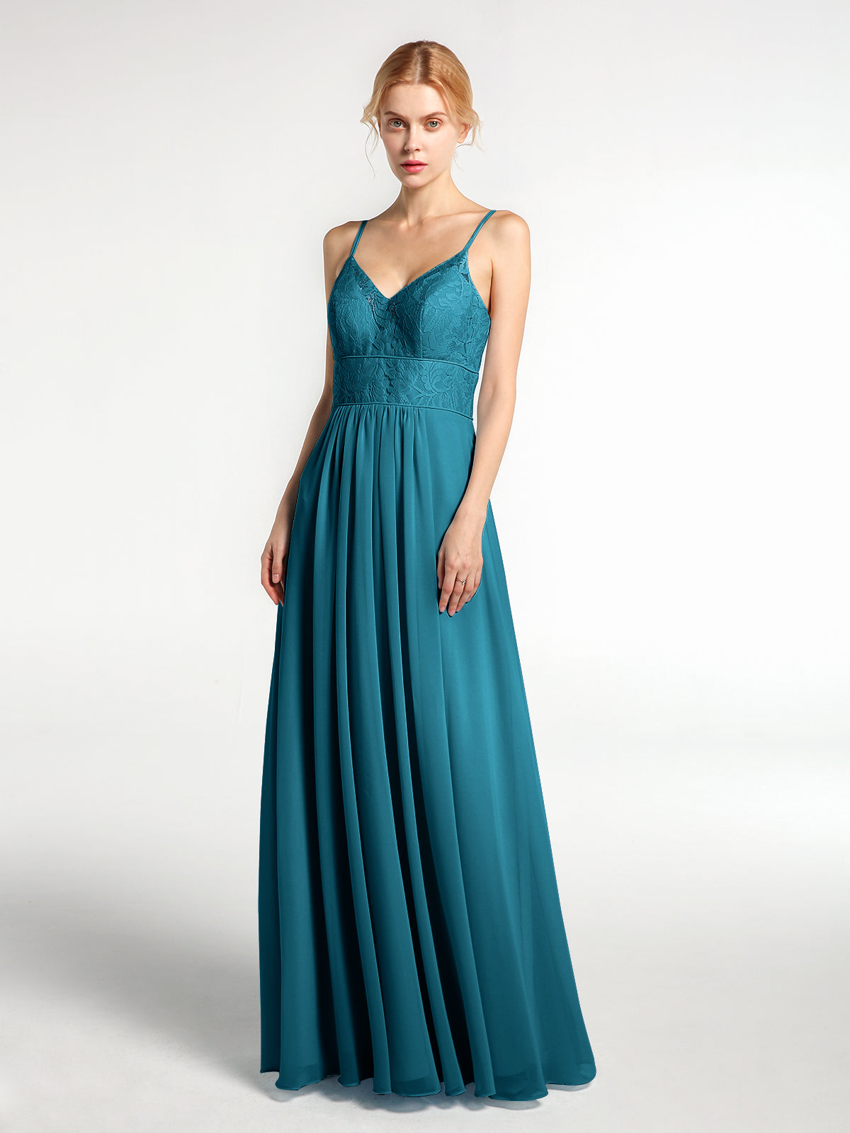 Simple Chiffon Dress with Spaghetti Straps Watermelon Plus Size main image 0