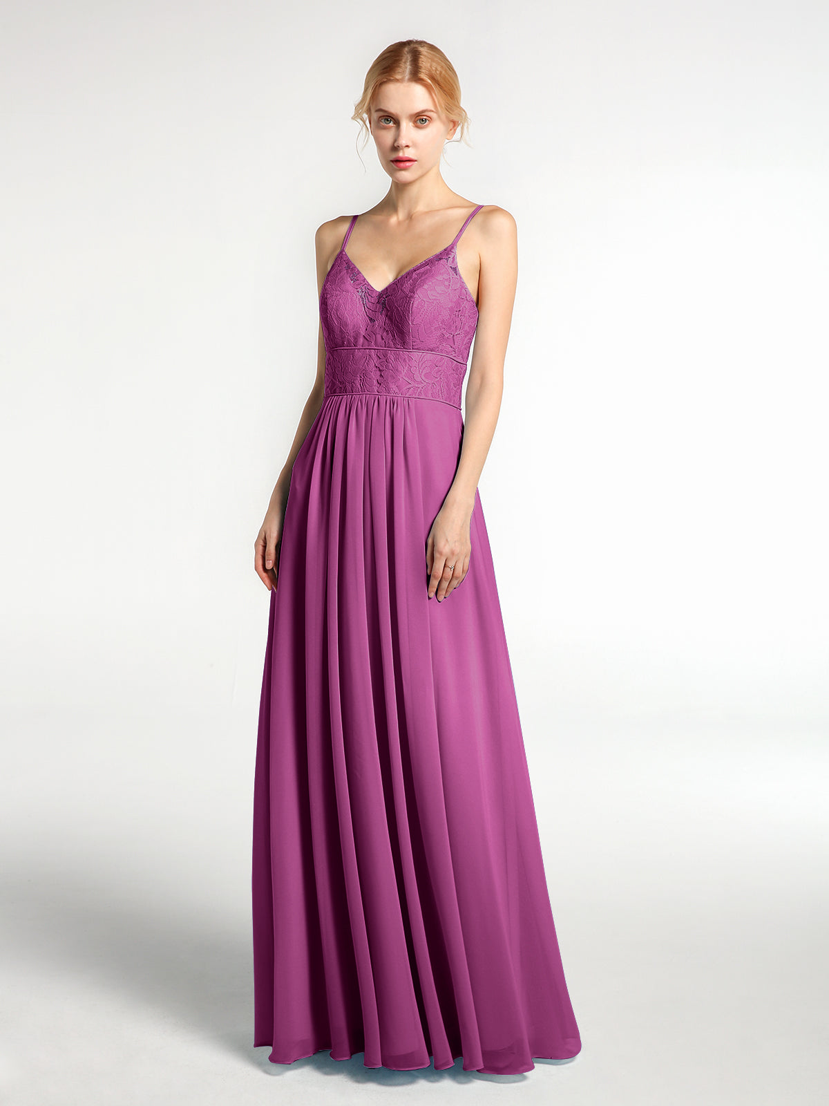 Chiffon Dresses with Scoop Neck and Spaghetti Straps Terracotta