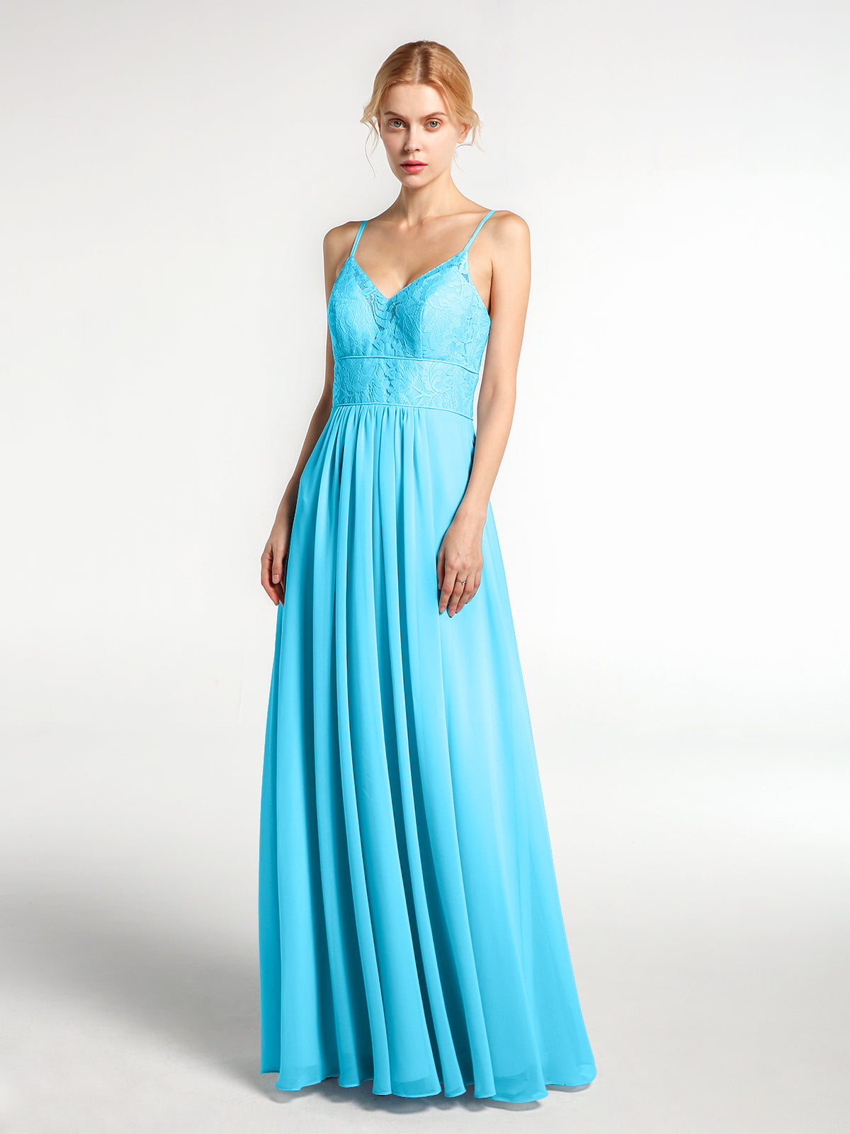 Spaghetti Strap Chiffon Dresses with Bow Pool