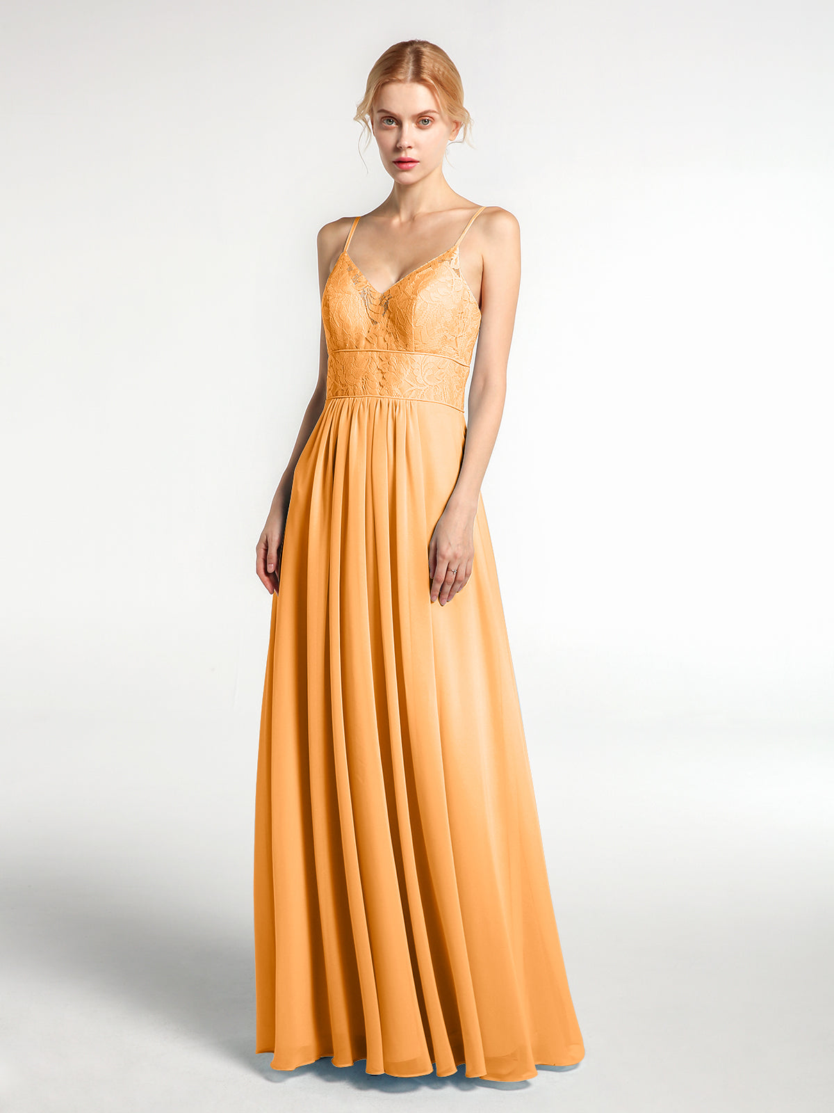 Chiffon with Appliqued Long Dresses Tangerine main image 1